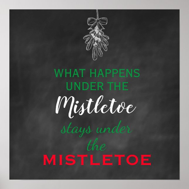 Chalkboard Mistletoe Holiday Poster (Vorne)