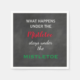 Chalkboard Mistletoe Holiday Serviette