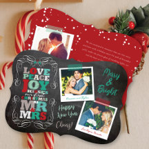 Chalkboard Mistletoe Vintag Erstes Foto