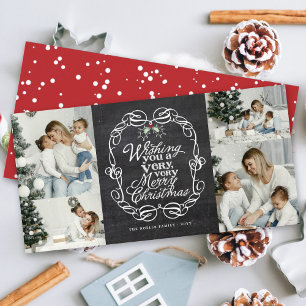 Chalkboard Mistletos Script Frohe Weihnachten Foto