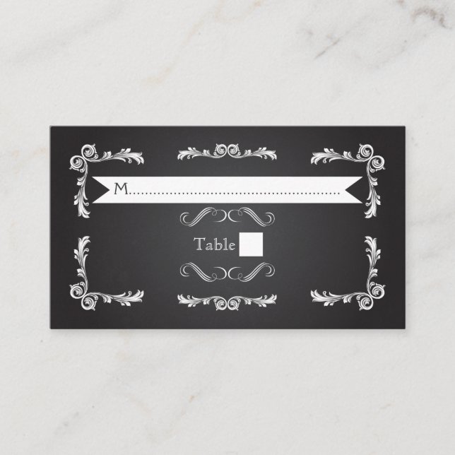 Chalkboard mit Vintager Rahmen Hochzeitsfeier Plat Platzkarte (Vorderseite)