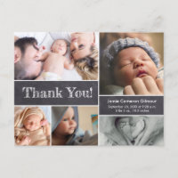 Chalkboard Modern Fotos Babydusche Danke