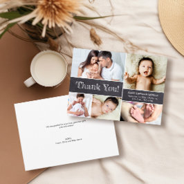 Chalkboard Modern Photos Baby Shower Thank you Dankeskarte