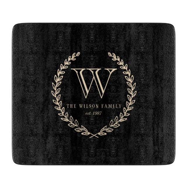 Chalkboard Monogram Schneidebrett (Vorderseite)