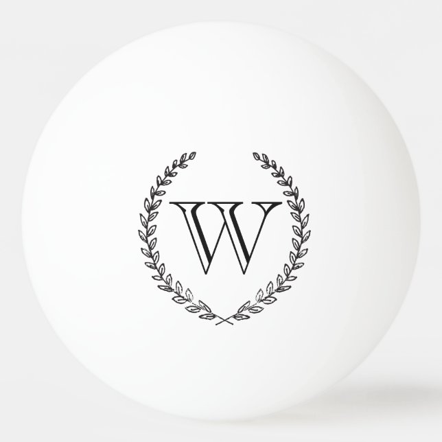 Chalkboard Monogram Tischtennisball (Vorderseite)