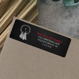 Chalkboard Monogram Wreath Christmas