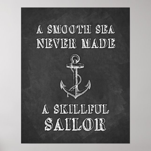 Chalkboard motivierend Zitat Sailor Poster (Vorne)