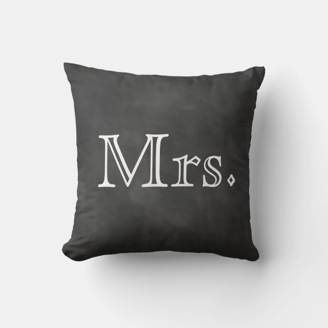 Chalkboard Mrs. Pillow Kissen (Vorderseite)