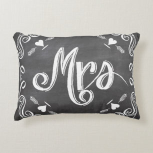 Chalkboard Mrs Sweetheart 2. Hochzeitstag Zierkissen
