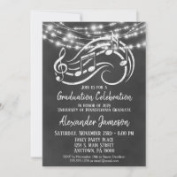 Chalkboard Music Graduation Party Einladung