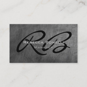 Chalkboard-Muster Black Monogram Business Card Visitenkarte