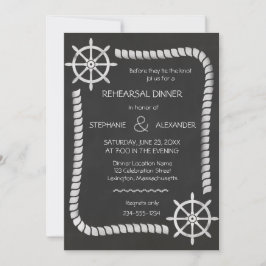 Chalkboard Nautical Wedding Probe Dinner Einladung