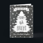 Chalkboard Neighbor Frohe Weihnachtskarte Feiertagskarte<br><div class="desc">Frohe Weihnachtskarte für Ihren Nachbarn mit rustikalem Chalkboardmuster,  Weihnachtsbaum und Schneeflocken. Wünschen Sie Ihren Nachbarn in dieser Urlaubssaison mit dieser stilvollen Grußkarte.</div>