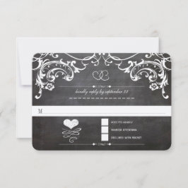 Chalkboard Niedlich Heftinitials Typografie UAWG RSVP Karte