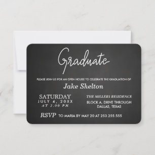 Chalkboard Open House Abschluss  Handgeschriebenes Einladung