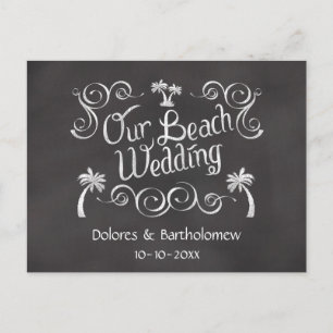 Chalkboard Our Beach Wedding Postkarte