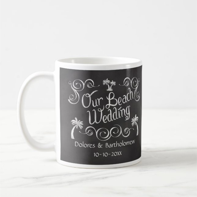 Chalkboard Our Beach Wedding Tasse (Links)