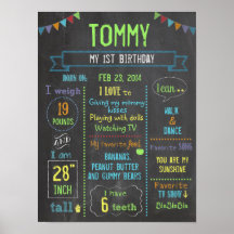 Chalkboard-Party personalisiertes Kindergeburtenpo