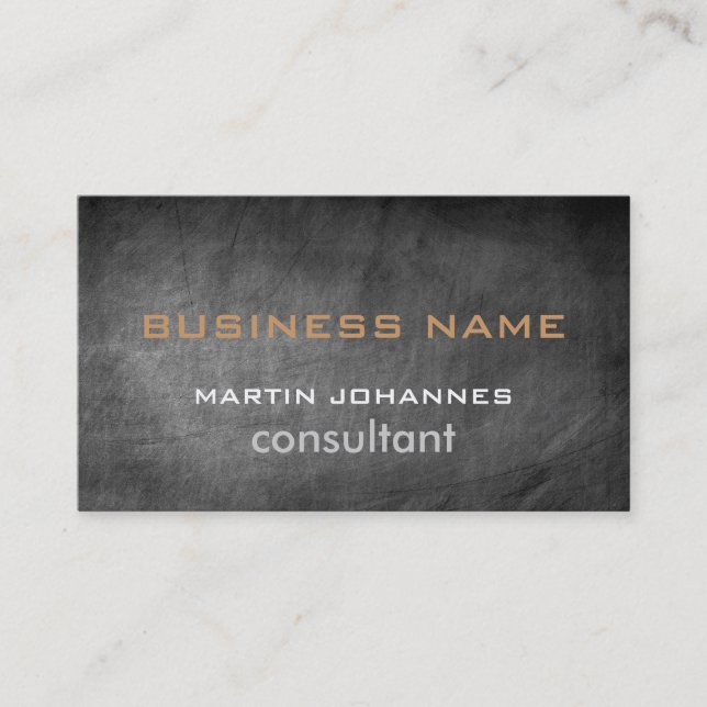 Chalkboard Pattern Gray Trendy Business Card Visitenkarte (Vorderseite)