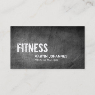 Chalkboard Pattern Personal Trainer Business Card Visitenkarte