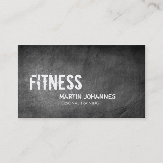 Chalkboard Pattern Personal Trainer Business Card Visitenkarte (Vorderseite)