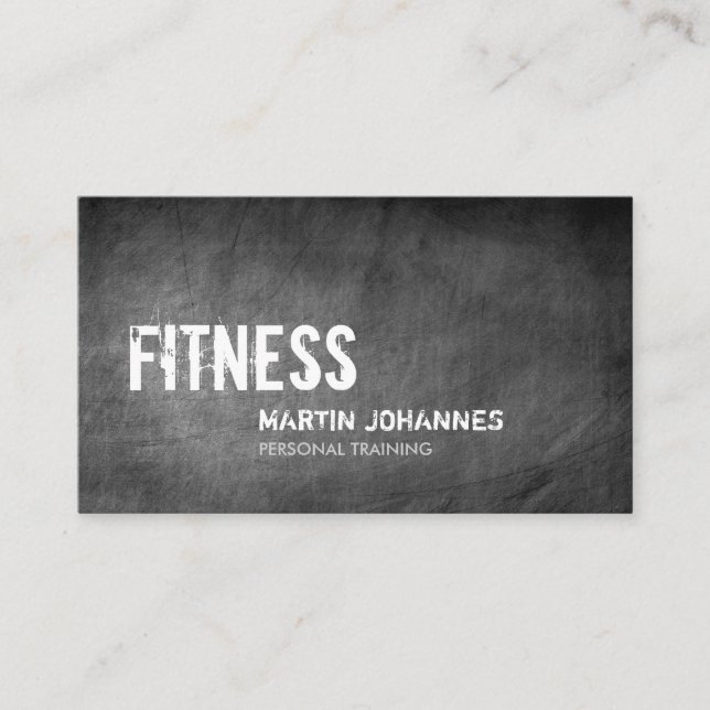 Chalkboard Pattern Personal Trainer Business Card Visitenkarte (Vorderseite)