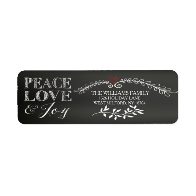 Chalkboard Peace Liebe Joliday (Vorne)