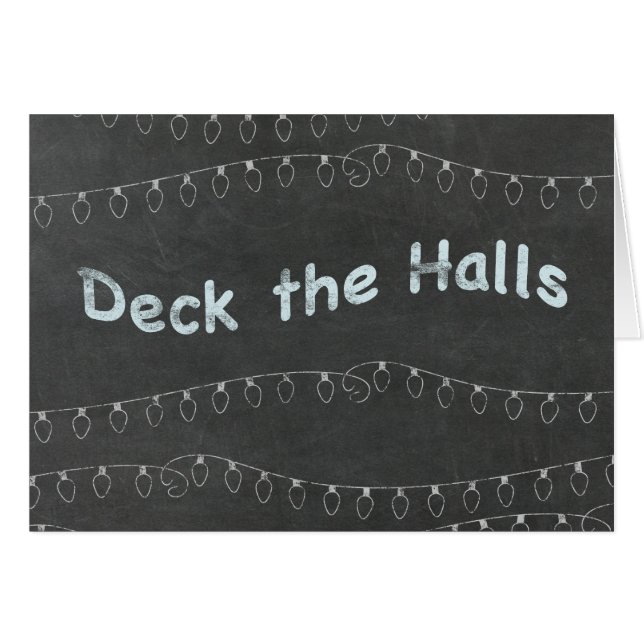 Chalkboard Personalized Deck the Halls (Vorderseite (Horizontal))