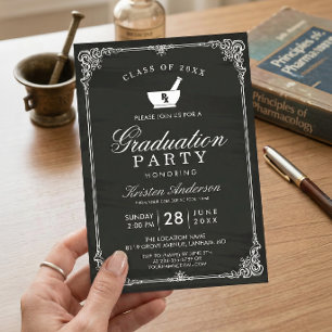 Chalkboard Pharmacy School Graduation Party Einladung