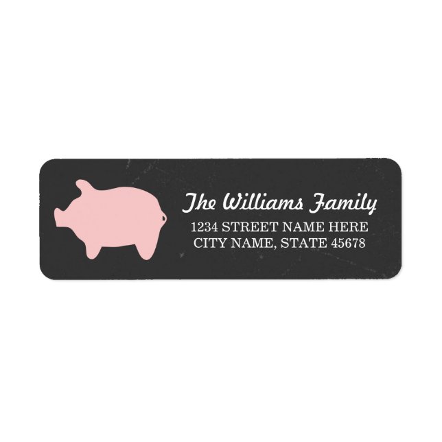 Chalkboard Piggie Address Labels / Pink (Vorne)