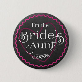 Chalkboard Pink Heart Wedding | Brauttante Button