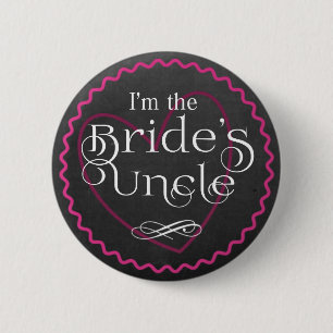 Chalkboard Pink Heart Wedding   Der Onkel der Brau Button