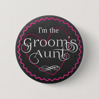 Chalkboard Pink Heart Wedding | Groomtte Button