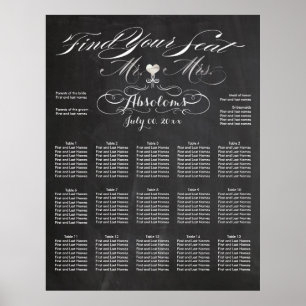 Chalkboard PixDezines - Sitzplan finden Poster