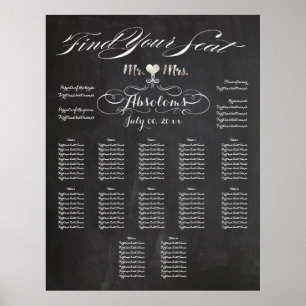 Chalkboard PixDezines - Sitzplan finden Poster