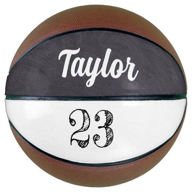 Chalkboard-Player-Nummer, die den Personalisierten Basketball (Vorderseite)