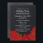 Chalkboard Poinsettias Holiday Party Einladung<br><div class="desc">Chalkboard Poinsettias,  Feierabend,  Weihnachtsfeier Einladung</div>
