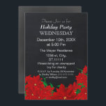 Chalkboard Poinsettias Holiday Party Einladung<br><div class="desc">Chalkboard Poinsettias,  Feierabend,  Weihnachtsfeier Einladung</div>