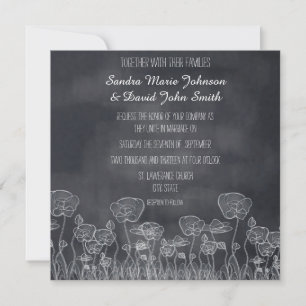 Chalkboard Poppy Wedding Einladung