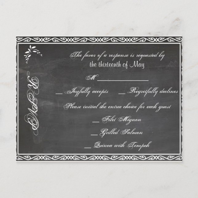 Chalkboard Posh UAWG Postkarte (Vorderseite)