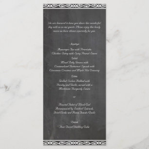 Chalkboard Posh Wedding Menü Menükarte