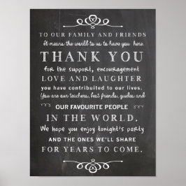 Chalkboard Poster - vielen Dank für Ihr Hochzeitsz