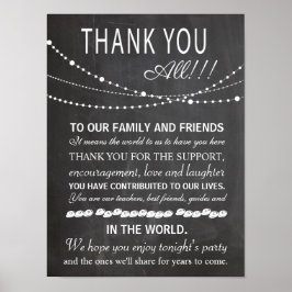 Chalkboard Poster - vielen Dank Hochzeitszeichen -