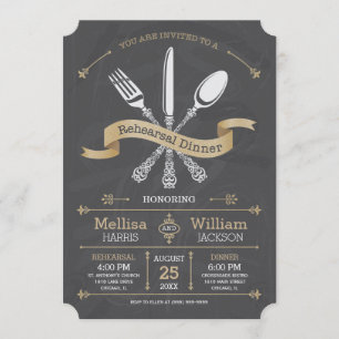 Chalkboard Probe Dinner Einladung