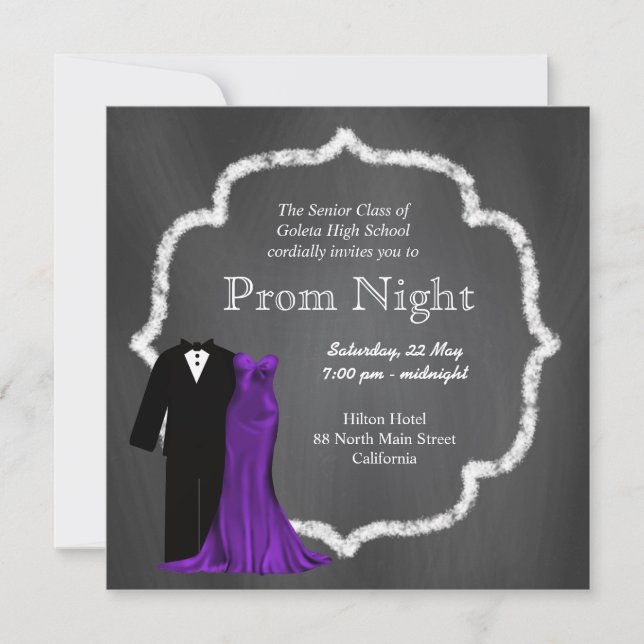 Chalkboard Prom Einladung (Vorderseite)