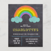 Chalkboard Rainbow Kids Budget Abschluss einladen