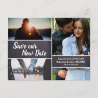 Chalkboard Rette unser neues Datum Foto Collage We
