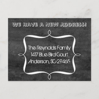 Chalkboard Ribbon New Address Moving Ankündigung