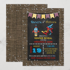 Chalkboard Rockets oder Ribbons Genderdarstellung Einladung
