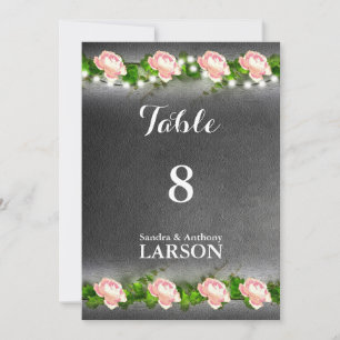 Chalkboard-Rose Hochzeiten Tischnummern